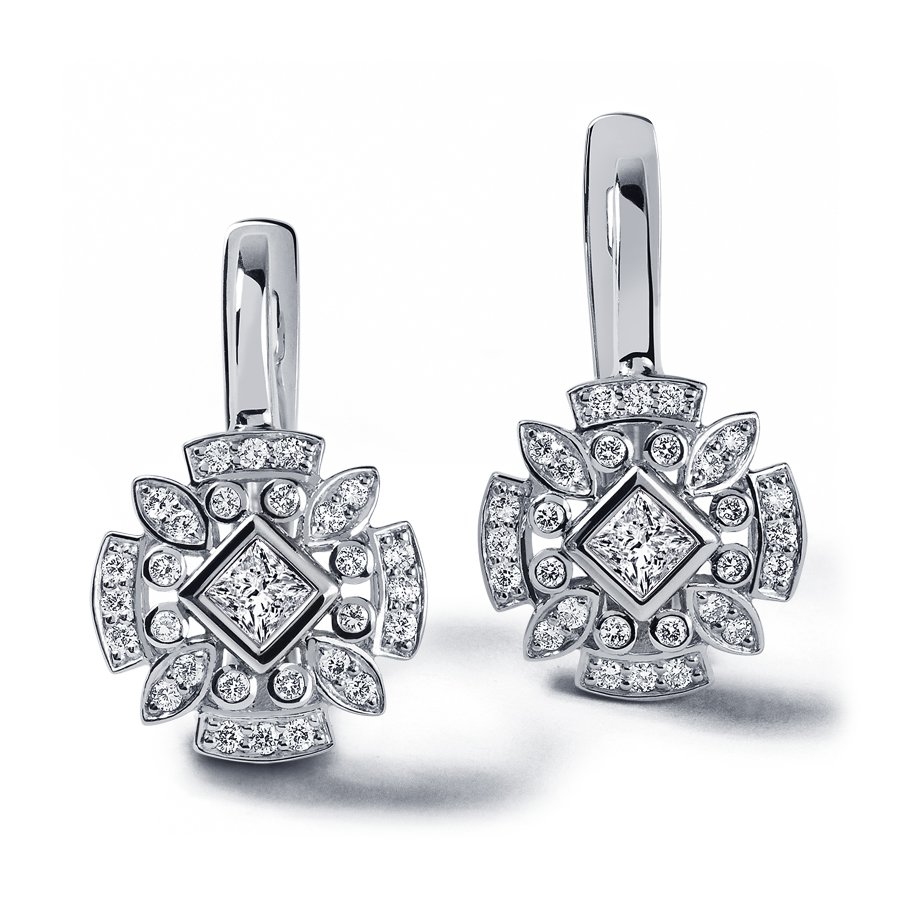 Серьги из платины с бриллиантами ПС-275-02 Платинум Лаб фото 2