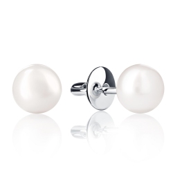 ПС-024-02 Серьги из платины с белым жемчугом