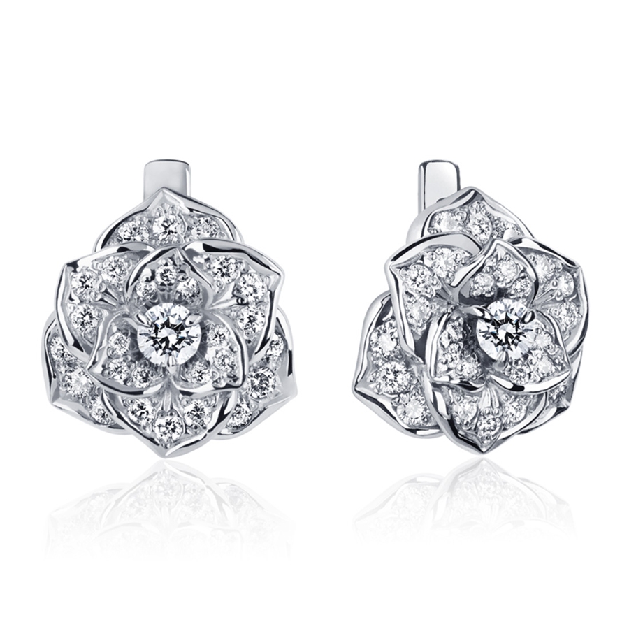Серьги из платины с россыпью бриллиантов ПС-040-02 Платинум Лаб фото 1