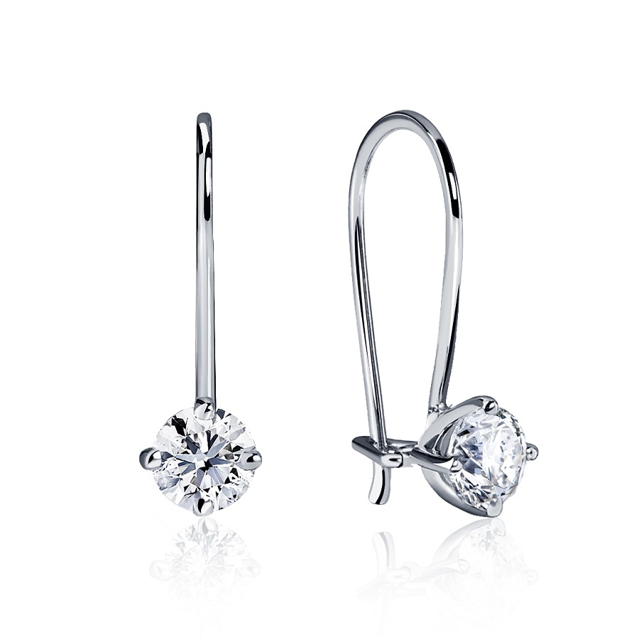Женские серьги из платины с бриллиантами ПС-097-03 Платинум лаб фото 1