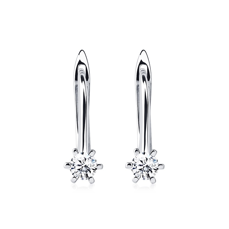 Женские серьги из платины с бриллиантами ПС-231-01 PlatinumLab фото 2