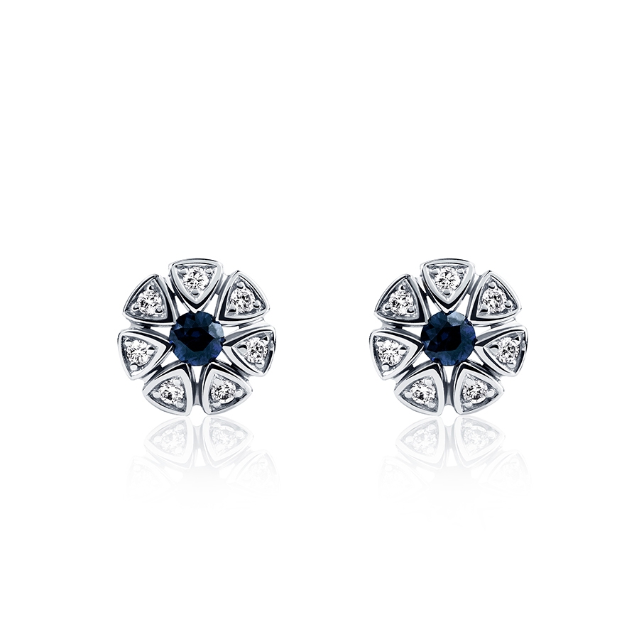 Серьги из платины с сапфирами и бриллиантами ПС-276С-01 ПлатинумЛаб фото 2