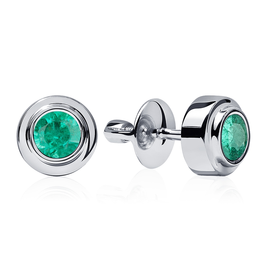 Серьги из платины с изумрудами ПС-020И-07 Платинум Лаб  фото 2