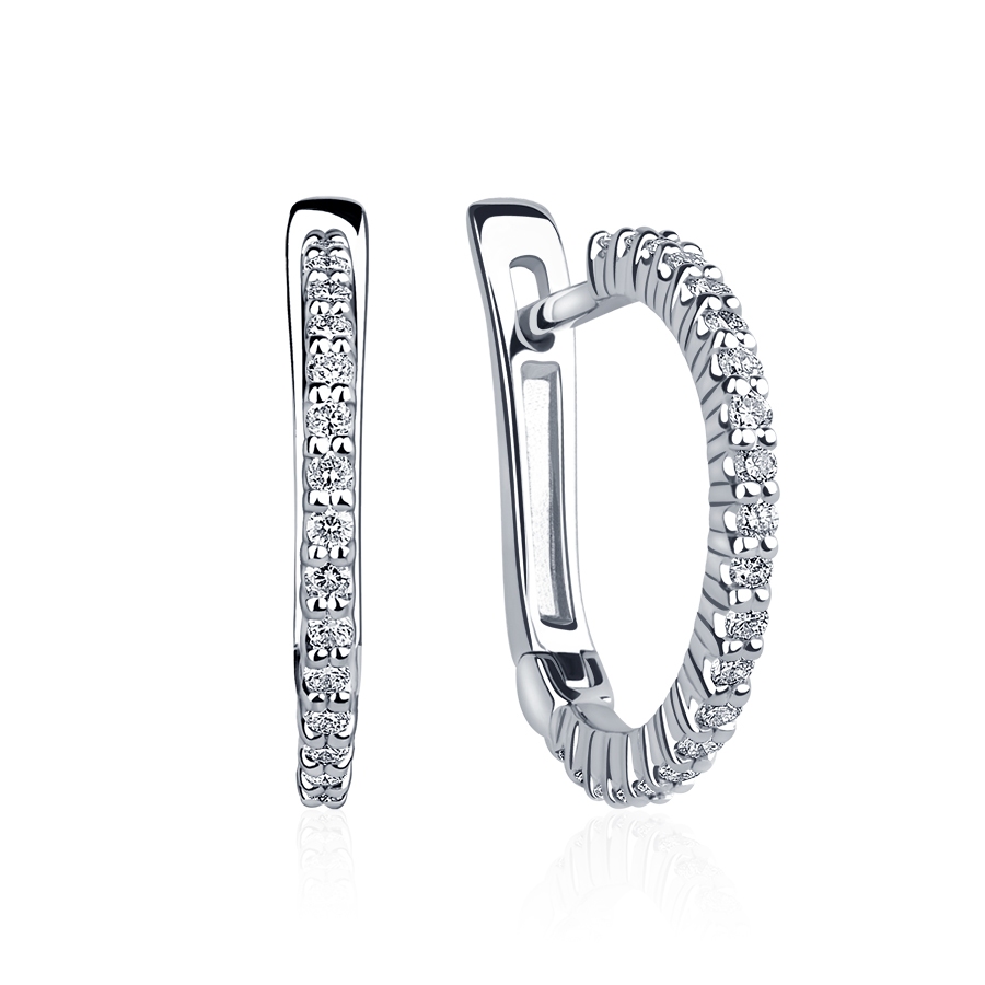 Серьги из платины с дорожкой бриллиантов ПС-022-00 Платинум Лаб фото 1