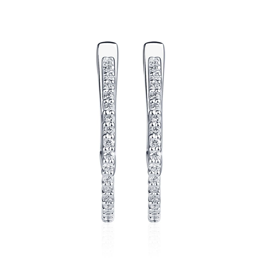 Серьги из платины с дорожкой бриллиантов ПС-022-01 Платинум лаб фото 2