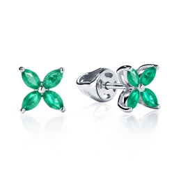 ПС-068И-01 Серьги из платины с изумрудами