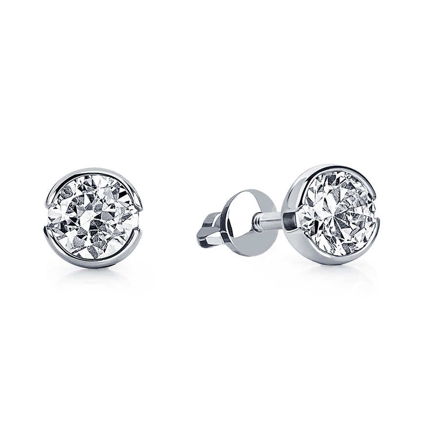 Гвоздики из платины с одним бриллиантом ПС-091-04 PlatinumLab фото 2