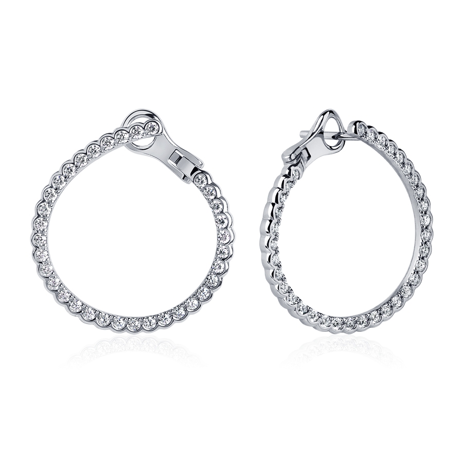 Серьги из платины с дорожкой бриллиантов ПС-143-02 Платинум Лаб фото 1