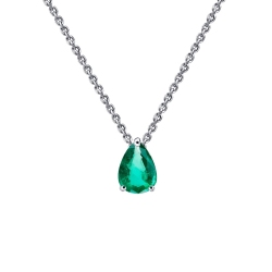 ПП-244И-01 Подвеска из платины с изумрудом огранки 