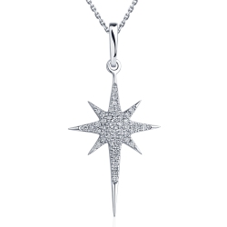 ПП-025-01 Подвеска вифлеемская звезда из платины с россыпью бриллиантов