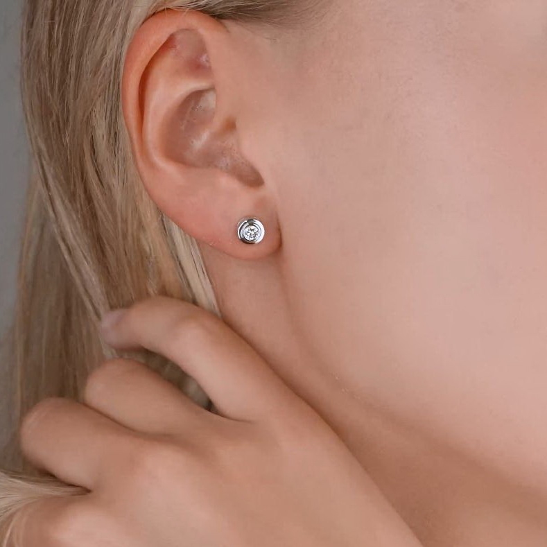 Серьги из платины с бриллиантами ПС-020-02 Platinum Lab видео 1