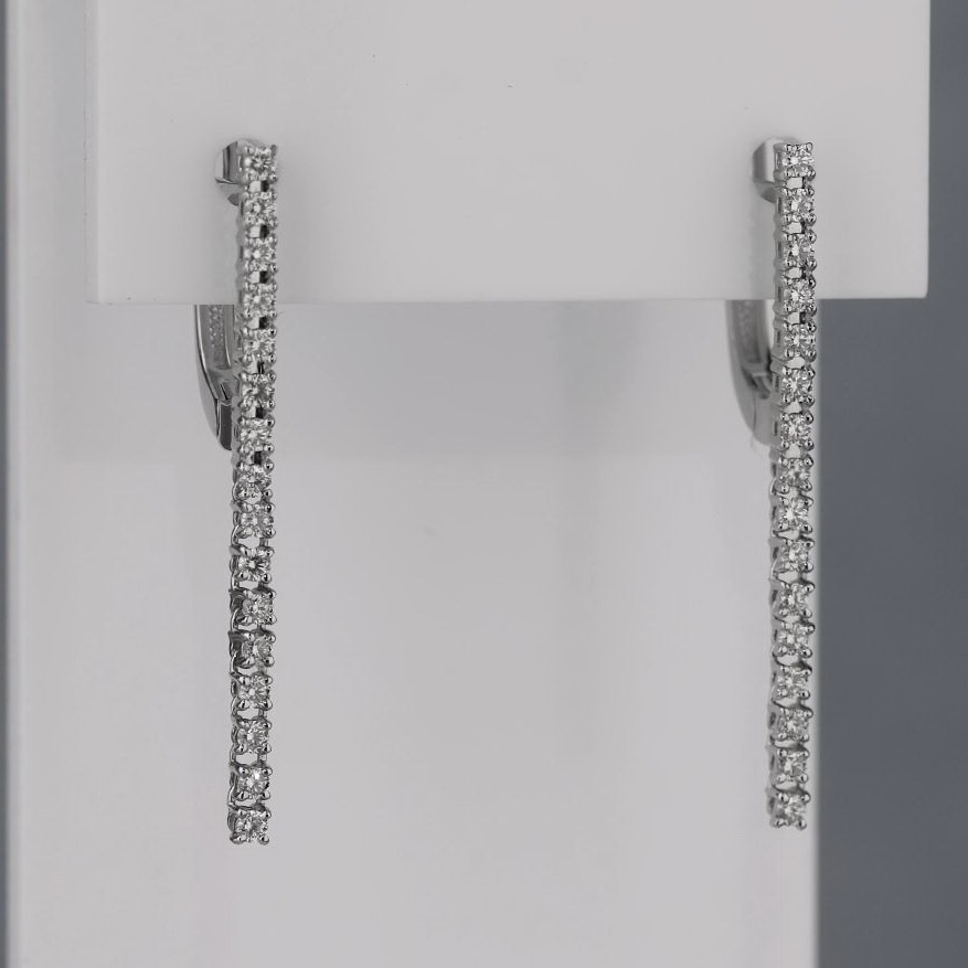 Серьги из платины с дорожкой бриллиантов ПС-044-01 Platinum Lab видео 1