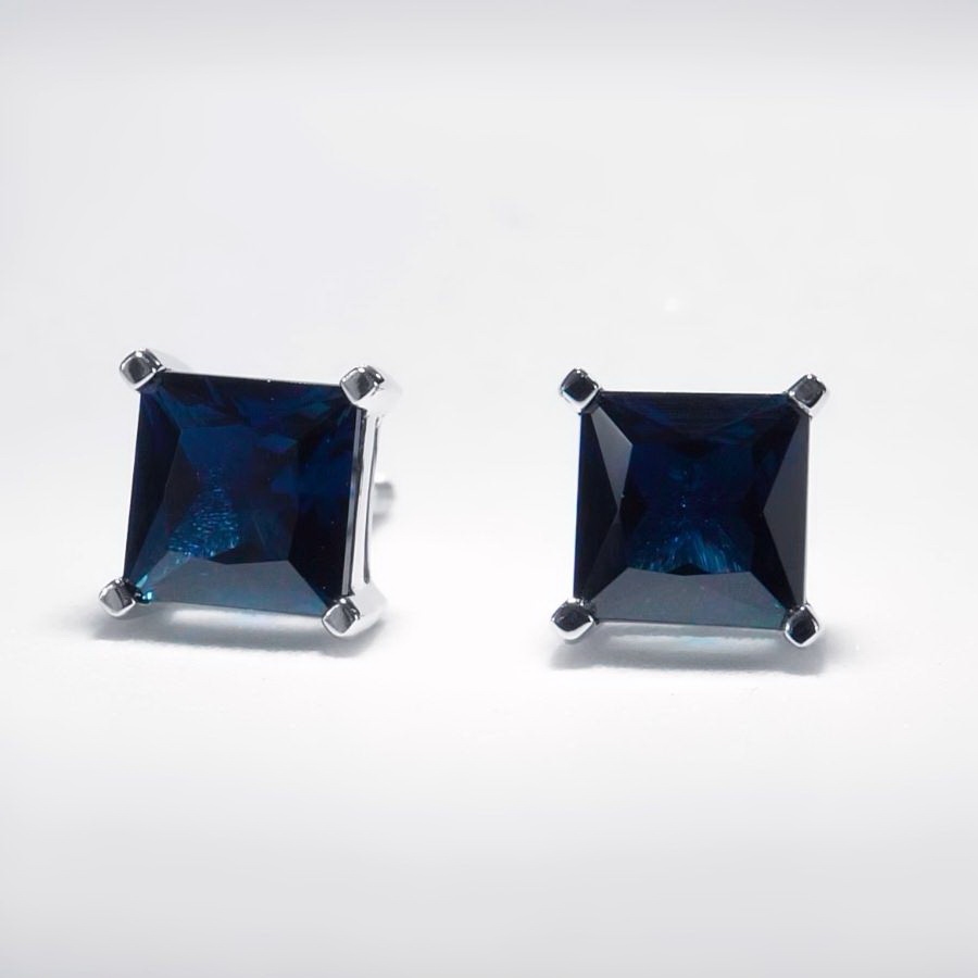 Серьги из платины с сапфирами ПС-067С-01 Platinum Lab видео 1