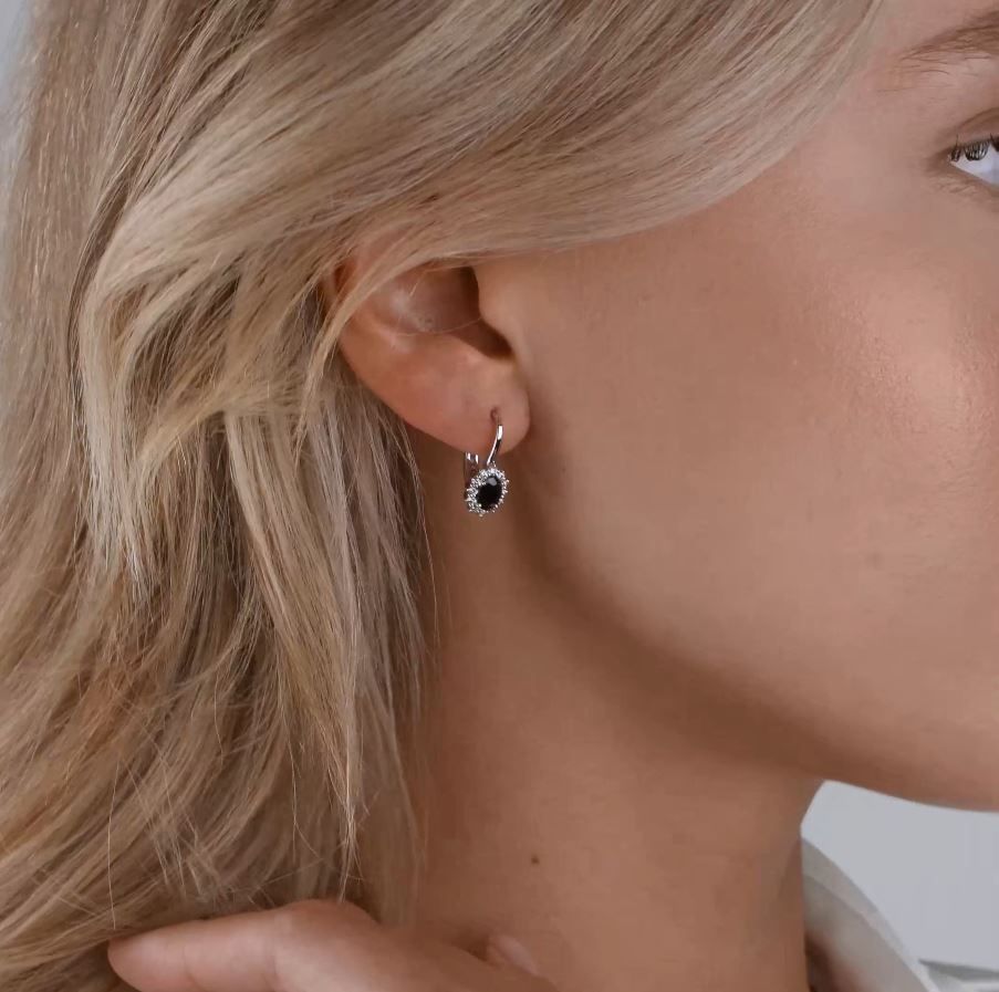 Серьги из платины с сапфирами и бриллиантами ПС-206С-01 Platinum Lab видео 2