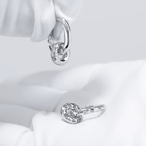 Серьги из платины с бриллиантами ПС-218-01 Platinum Lab видео 1