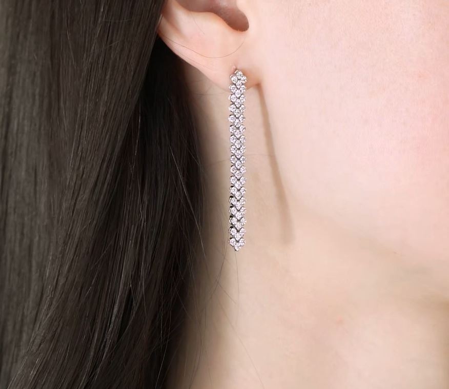 Серьги из платины с бриллиантами весом более 1 карата ПС-238-01 Platinum Lab видео 1