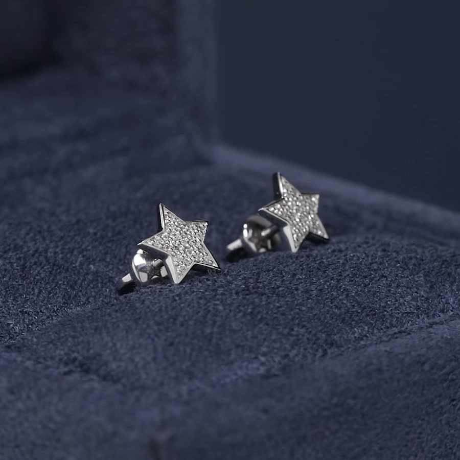 Серьги из платины с бриллиантами ПС-255-01 Platinum Lab видео 1 