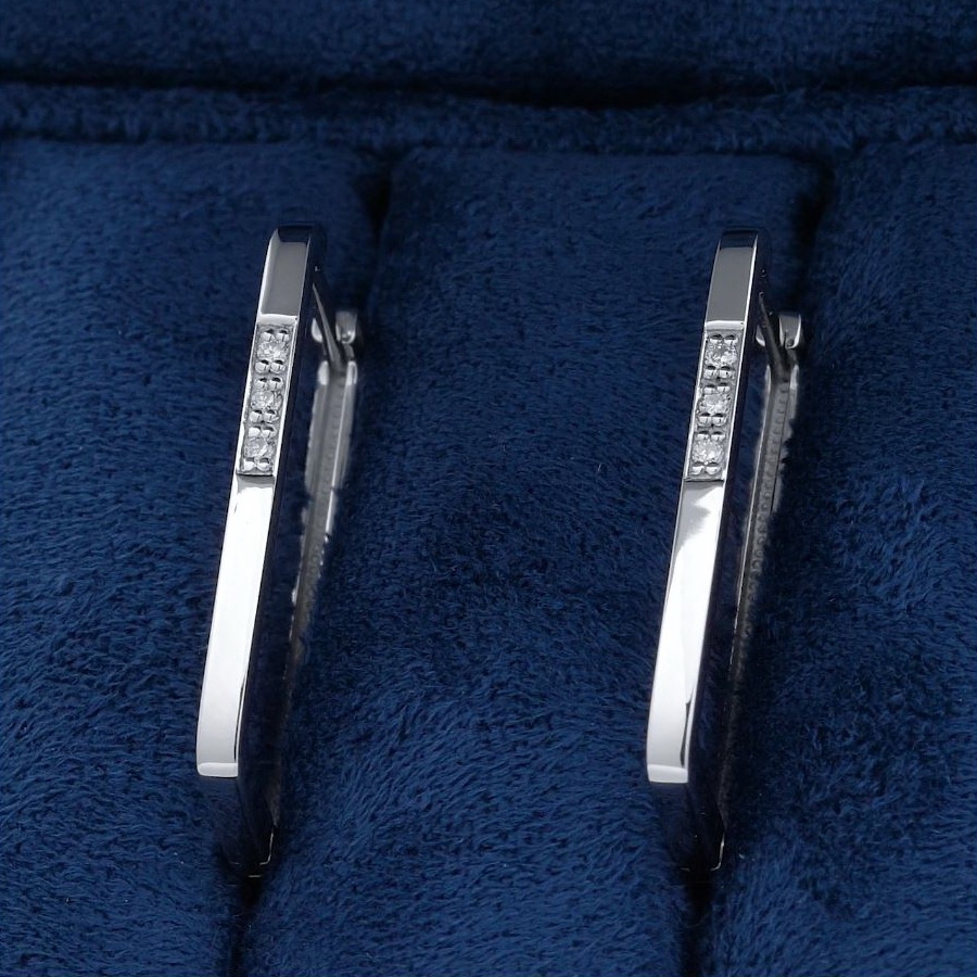 Серьги из платины с бриллиантами ПС-324-02 Platinum Lab видео 1
