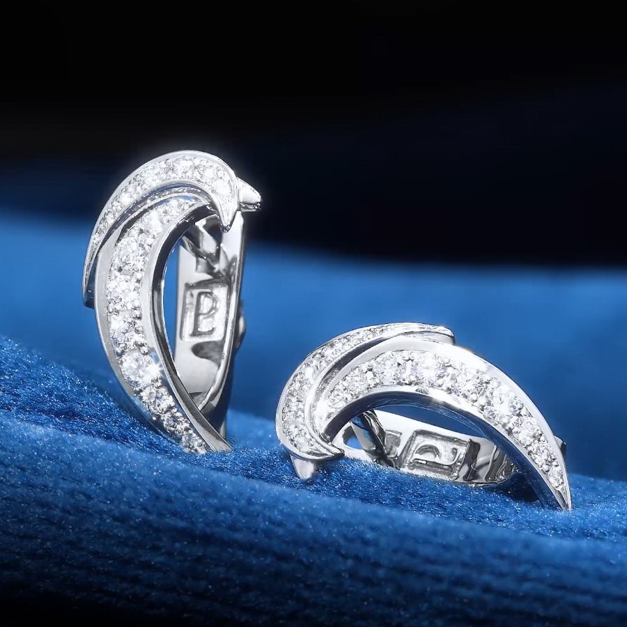 Серьги из платины с бриллиантами ПС-342-01 Platinum Lab видео 1