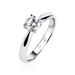 ПК-086-027 Помолвочное кольцо из платины с одним бриллиантом весом пол карата
