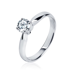 ПК-086-02 Помолвочное кольцо из платины с бриллиантом весом пол карата