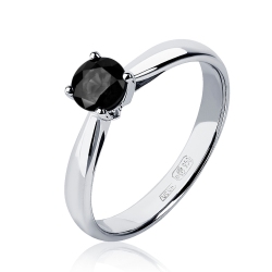 ПК-090Ч-04 Помолвочное кольцо из платины с черным бриллиантом