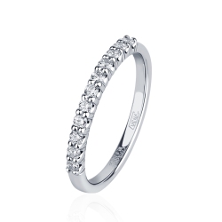 ПК-044-02 Обручальное кольцо из платины с дорожкой бриллиантов