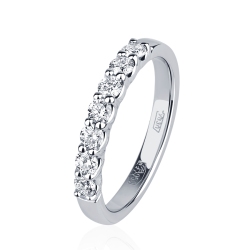 ПК-044-05 Обручальное кольцо из платины с дорожкой бриллиантов