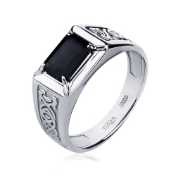 ПК-070-01 Печатка из платины с ониксом черным природным