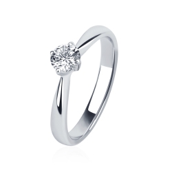 ПК-097-02 Помолвочное кольцо из платины с одним бриллиантом