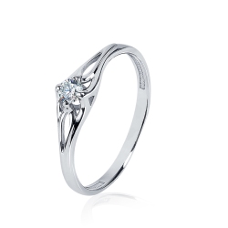ПК-202-01 Помолвочное кольцо из платины с одним бриллиантом