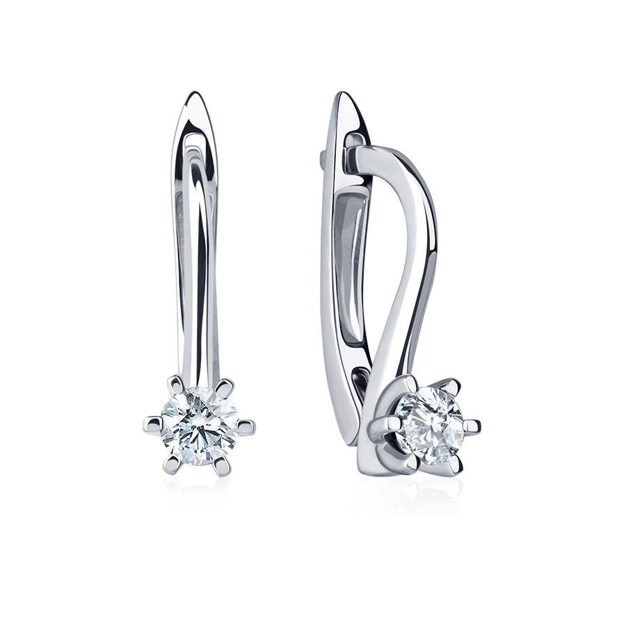 ПС-231-01 Серьги из платины с бриллиантами