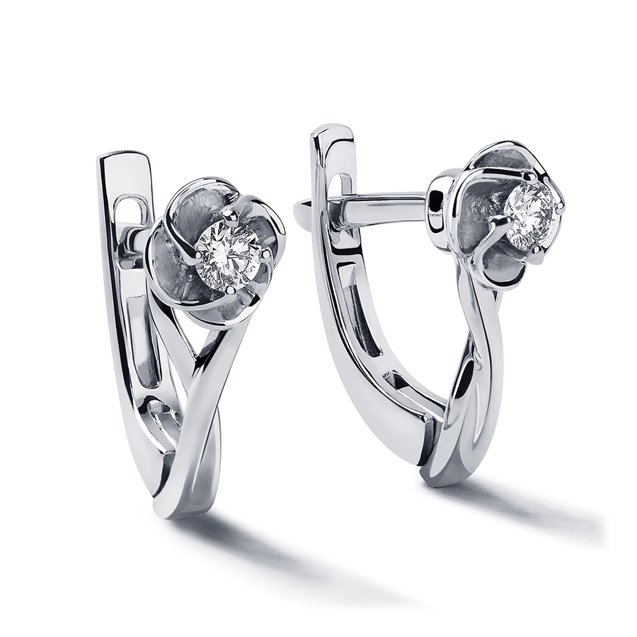 ПС-200-01 Серьги из платины с бриллиантами